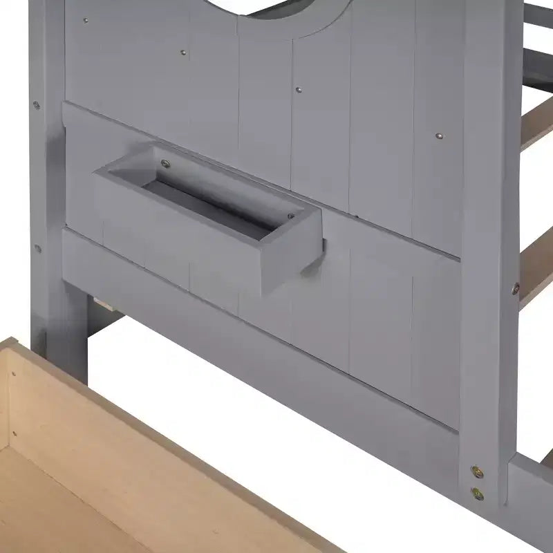 Lit maison en bois taille Twin / Full avec 2 tiroirs, lit enfant avec étagère de rangement - ModernLuxe