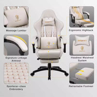 Chaise de jeu réglable avec support lombaire massant et repose-pieds rétractable - Dowinx