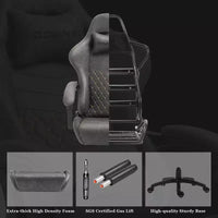 Chaise de jeu réglable avec support lombaire massant et repose-pieds rétractable - Dowinx