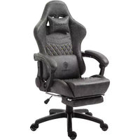 Chaise de jeu réglable avec support lombaire massant et repose-pieds rétractable - Dowinx