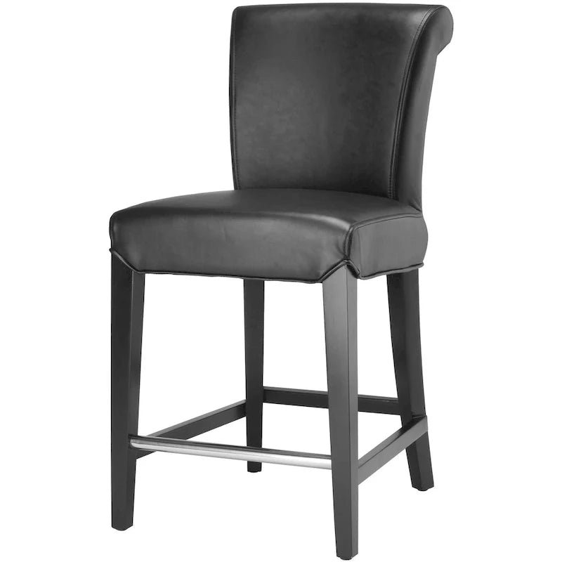 Tabouret de comptoir en similicuir noir Jenelle de SAFAVIEH - 18,7 L x 23 P x 36,4 H - 19Lx23Px36H