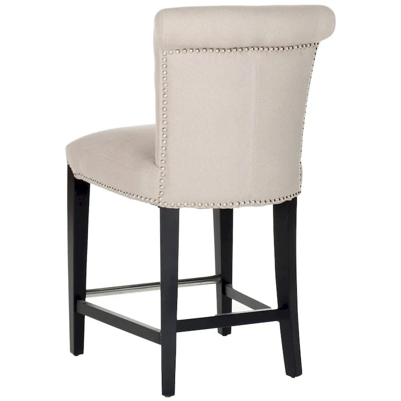 Tabouret de comptoir en similicuir noir Jenelle de SAFAVIEH - 18,7 L x 23 P x 36,4 H - 19Lx23Px36H