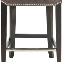 Tabouret de comptoir en similicuir noir Jenelle de SAFAVIEH - 18,7 L x 23 P x 36,4 H - 19Lx23Px36H