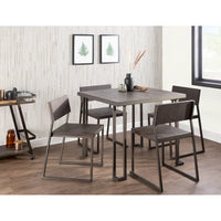 Table de salle à manger industrielle en bois et métal Arturio Carbon Loft