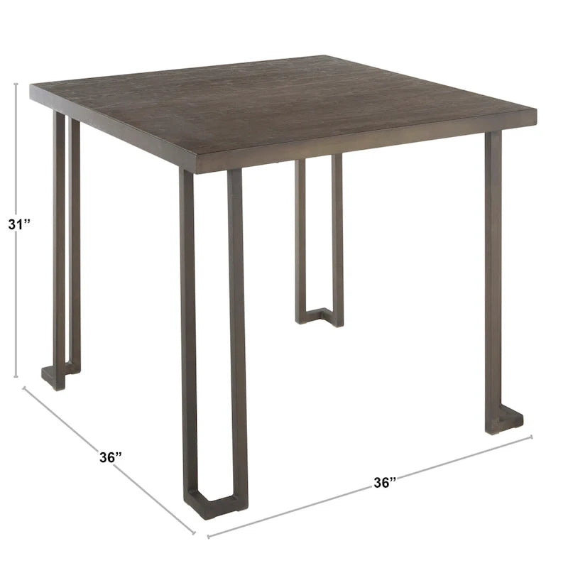 Table de salle à manger industrielle en bois et métal Arturio Carbon Loft