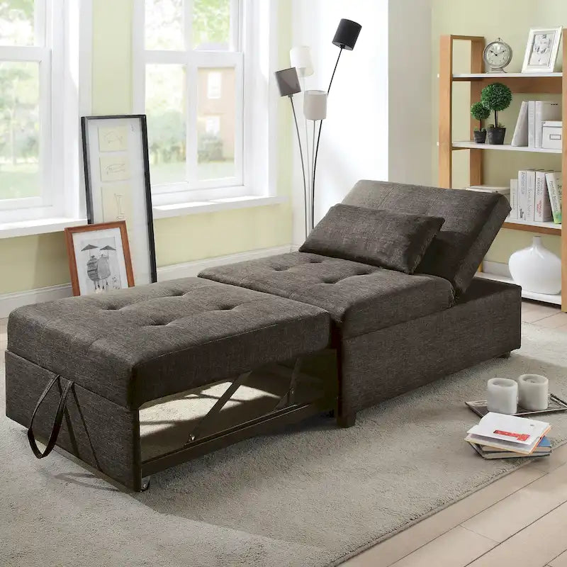 Fauteuil Futon Convertible Capitonné Contemporain en Tissu Jave par Furniture of America