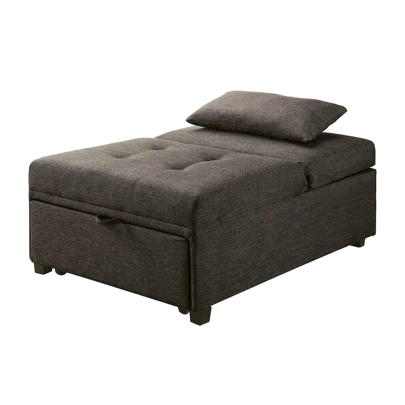 Fauteuil Futon Convertible Capitonné Contemporain en Tissu Jave par Furniture of America