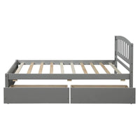 Lit de rangement plateforme en bois, taille double, avec tiroirs