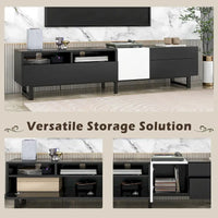 Meuble TV moderne pour téléviseur 80 pouces avec double espace de rangement - 15.00 x 70.90 x 19.70