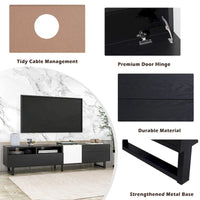Meuble TV moderne pour téléviseur 80 pouces avec double espace de rangement - 15.00 x 70.90 x 19.70