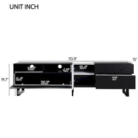 Meuble TV moderne pour téléviseur 80 pouces avec double espace de rangement - 15.00 x 70.90 x 19.70