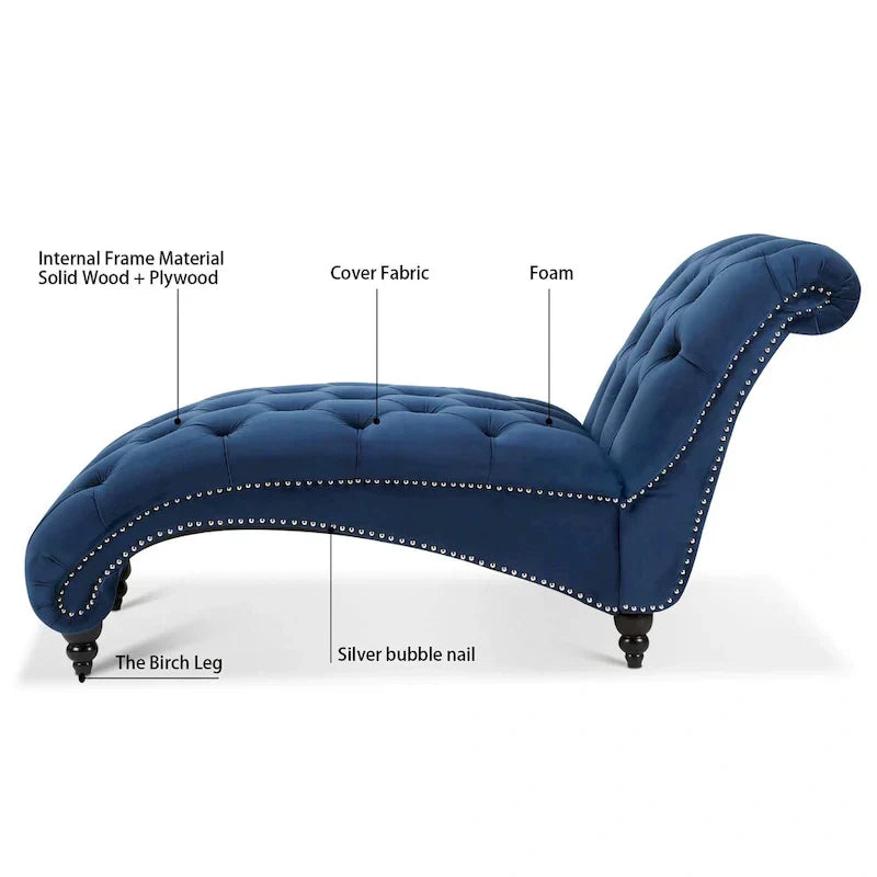 Chaise longue capitonnée - 62.80 x 27.17 x 32.87