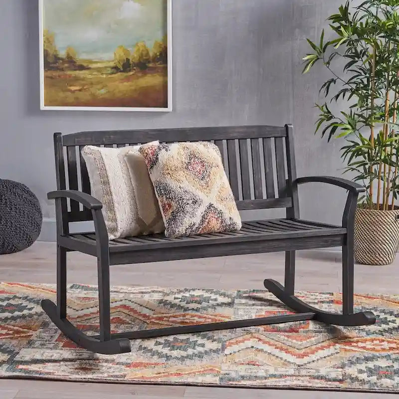 Balancelle de Patio en Bois d'Acacia Amina par Christopher Knight Home