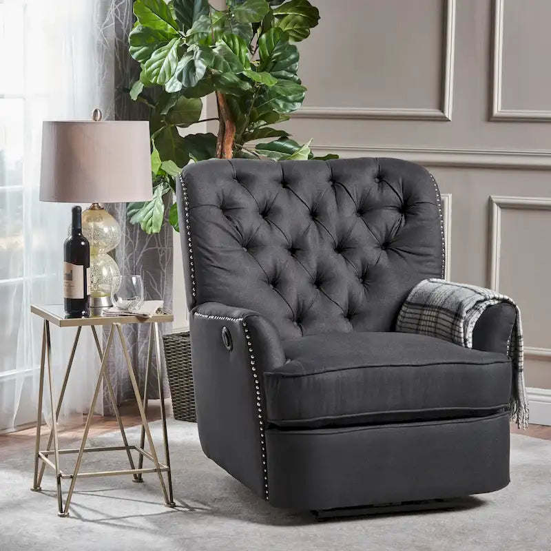 Fauteuil Inclinable Électrique Capitonné en Tissu Salomo par Christopher Knight Home