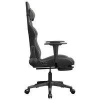 vidaXL Chaise de jeu massante avec repose-pieds, Noir et gris, Similicuir