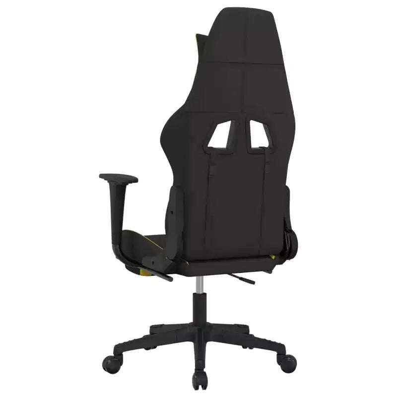 vidaXL Chaise de jeu massante avec repose-pieds, noir et jaune, tissu