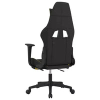 vidaXL Chaise de jeu massante avec repose-pieds, noir et jaune, tissu