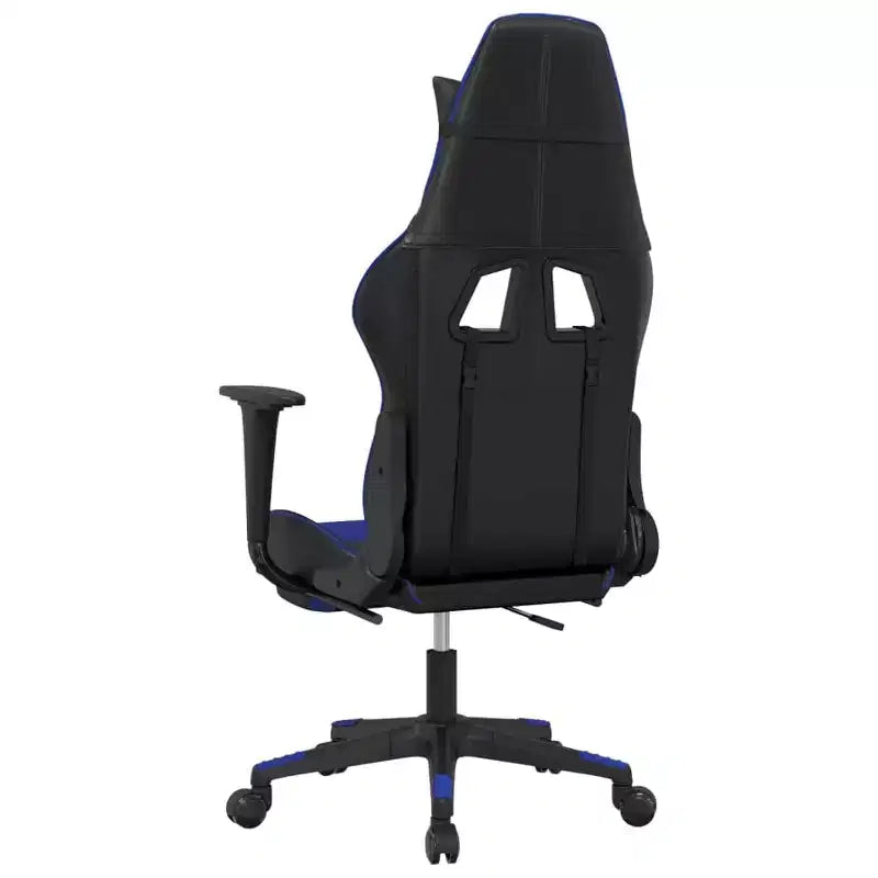 Chaise gaming vidaXL avec repose-pieds, noir et bleu, similicuir