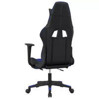Chaise gaming vidaXL avec repose-pieds, noir et bleu, similicuir