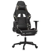 Chaise gaming vidaXL avec repose-pieds, noir et camouflage, similicuir