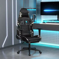 Chaise gaming vidaXL avec repose-pieds, noir et camouflage, similicuir
