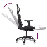 Chaise gaming vidaXL avec repose-pieds, noir et camouflage, similicuir