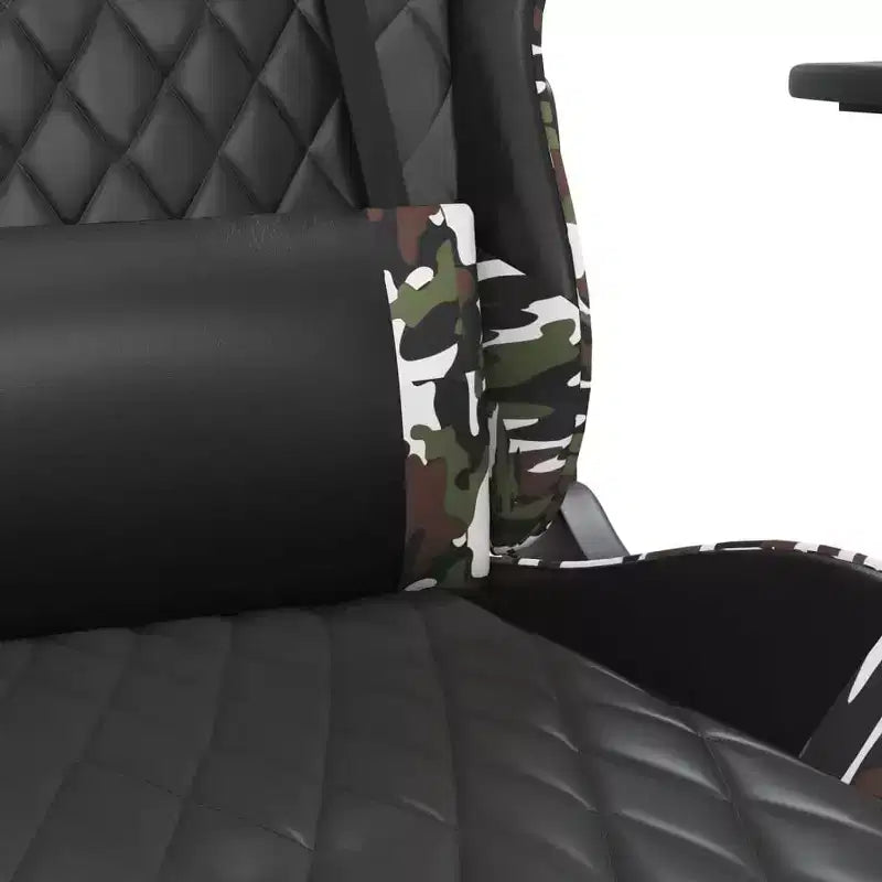 Chaise gaming vidaXL avec repose-pieds, noir et camouflage, similicuir
