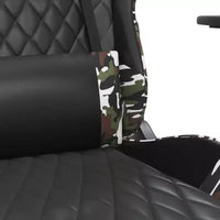 Chaise gaming vidaXL avec repose-pieds, noir et camouflage, similicuir