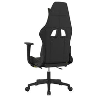 vidaXL Chaise de jeu avec repose-pieds, noir et vert clair, tissu