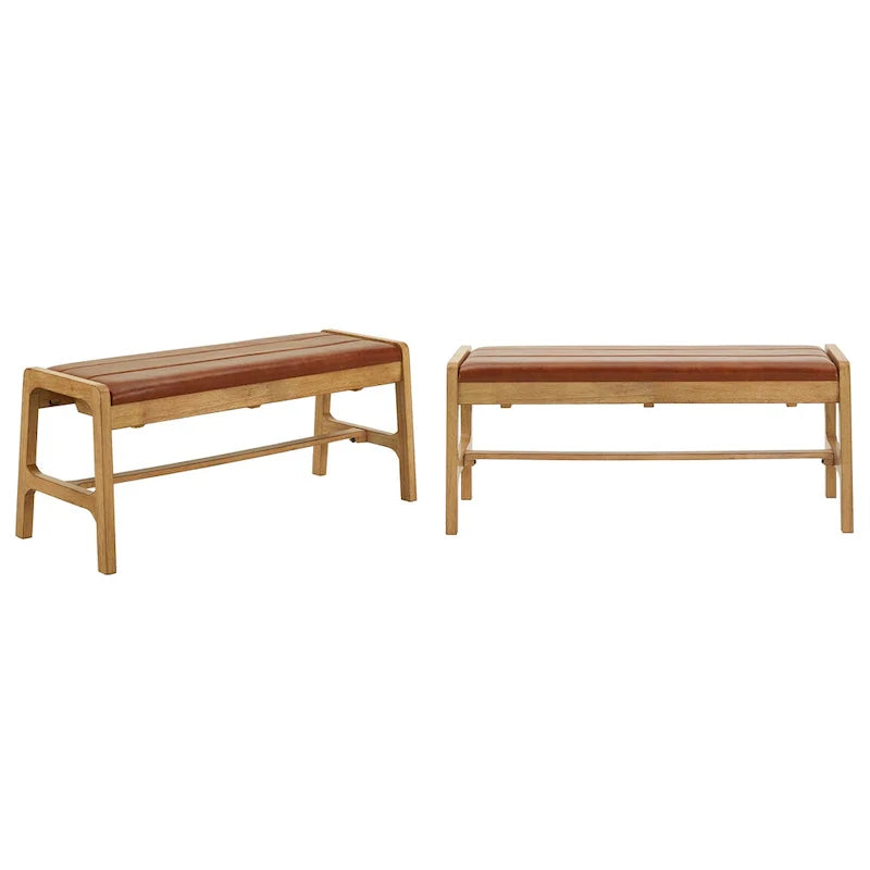Banc Cesis au fini chêne clair, style scandinave moderne