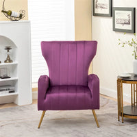 Fauteuil en velours à accoudoirs carrés Kaleigh 27.6W