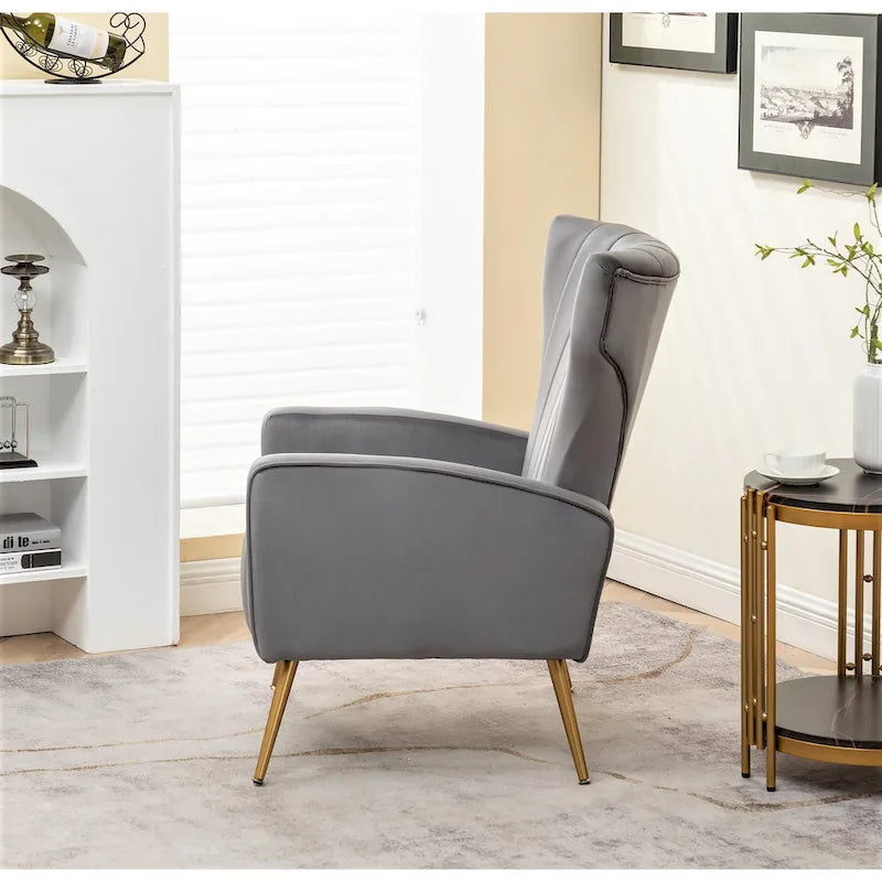 Fauteuil en velours à accoudoirs carrés Kaleigh 27.6W