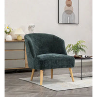 Fauteuil d'appoint en velours côtelé Quilla de Porthos Home avec pieds en bois d'hévéa
