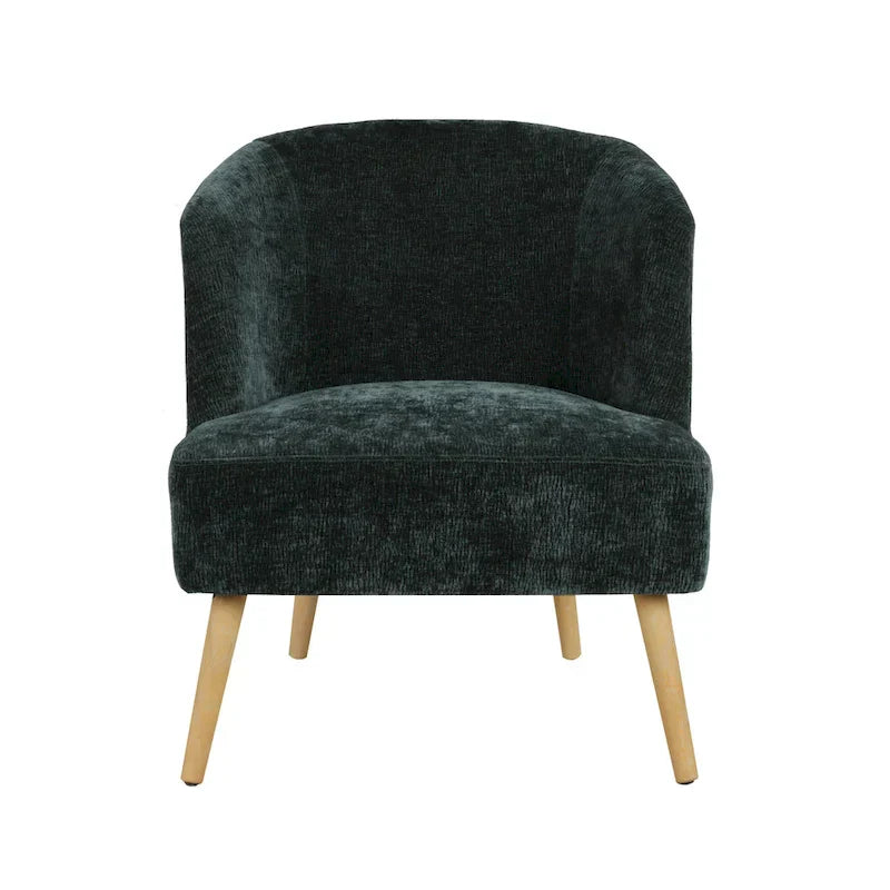 Fauteuil d'appoint en velours côtelé Quilla de Porthos Home avec pieds en bois d'hévéa
