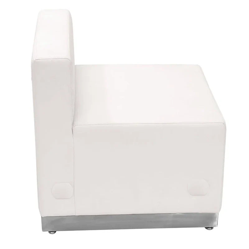 Chaise LeatherSoft avec base en acier inoxydable brossé - Mobilier de réception