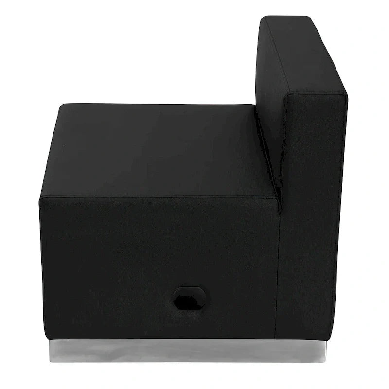 Chaise LeatherSoft avec base en acier inoxydable brossé - Mobilier de réception