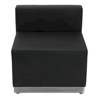 Chaise LeatherSoft avec base en acier inoxydable brossé - Mobilier de réception