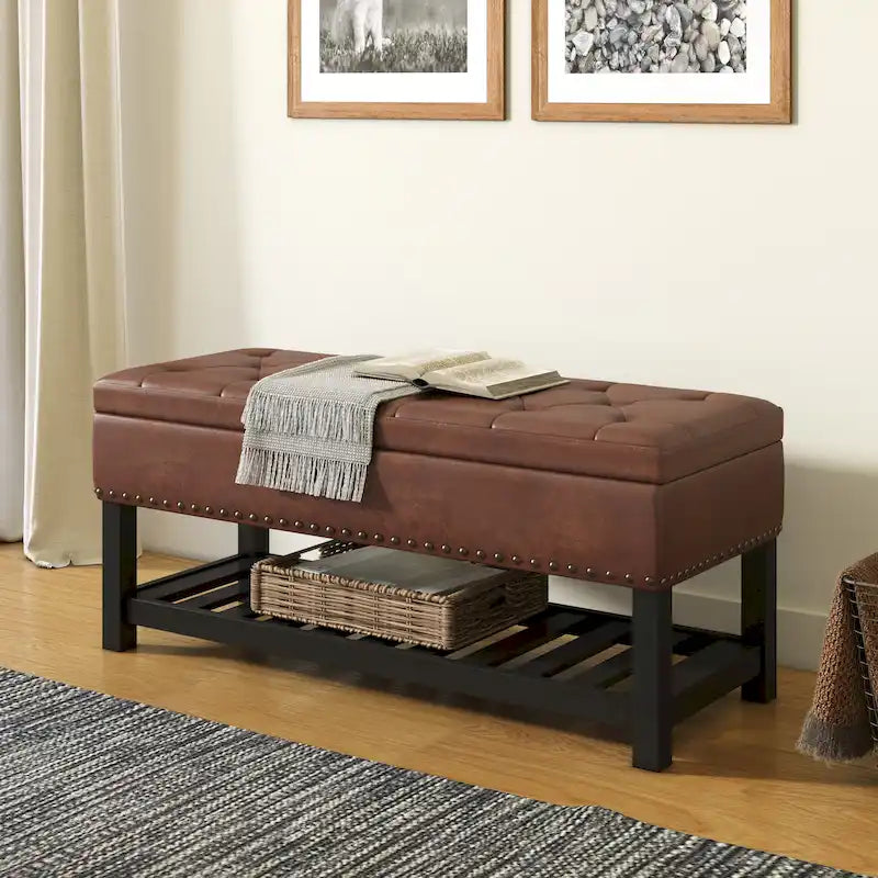 WYNDENHALL Riley banc ottoman rectangulaire 43 pouces de large - 43 W x 17 D x 19 H