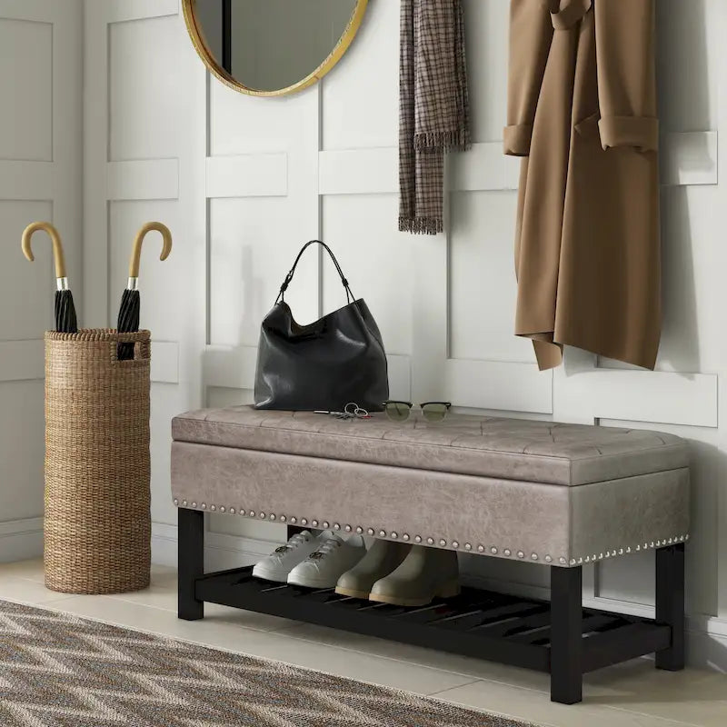 WYNDENHALL Riley banc ottoman rectangulaire 43 pouces de large - 43 W x 17 D x 19 H