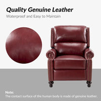Lot de 2 Fauteuils Inclinables Gabriela en Cuir Véritable Milieu de Siècle Moderne avec Clous Décoratifs par HULALA HOME