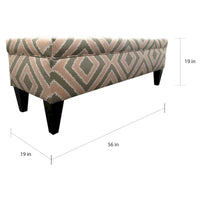 Banc de rangement capitonné 10 boutons Brooke Nouvea Designer