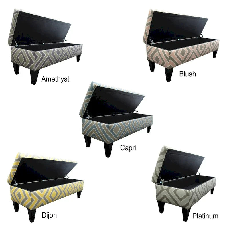 Banc de rangement capitonné 10 boutons Brooke Nouvea Designer