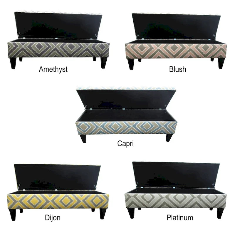 Banc de rangement capitonné 10 boutons Brooke Nouvea Designer