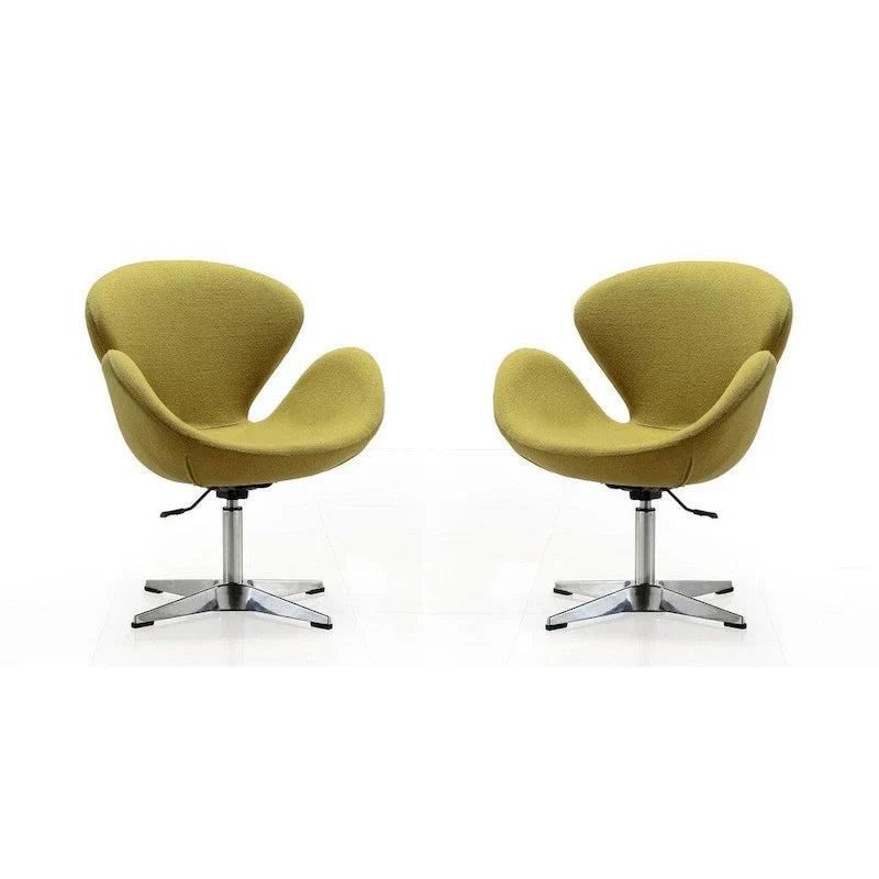 Manhattan Comfort Chaises pivotantes réglables en chrome (lot de 2)