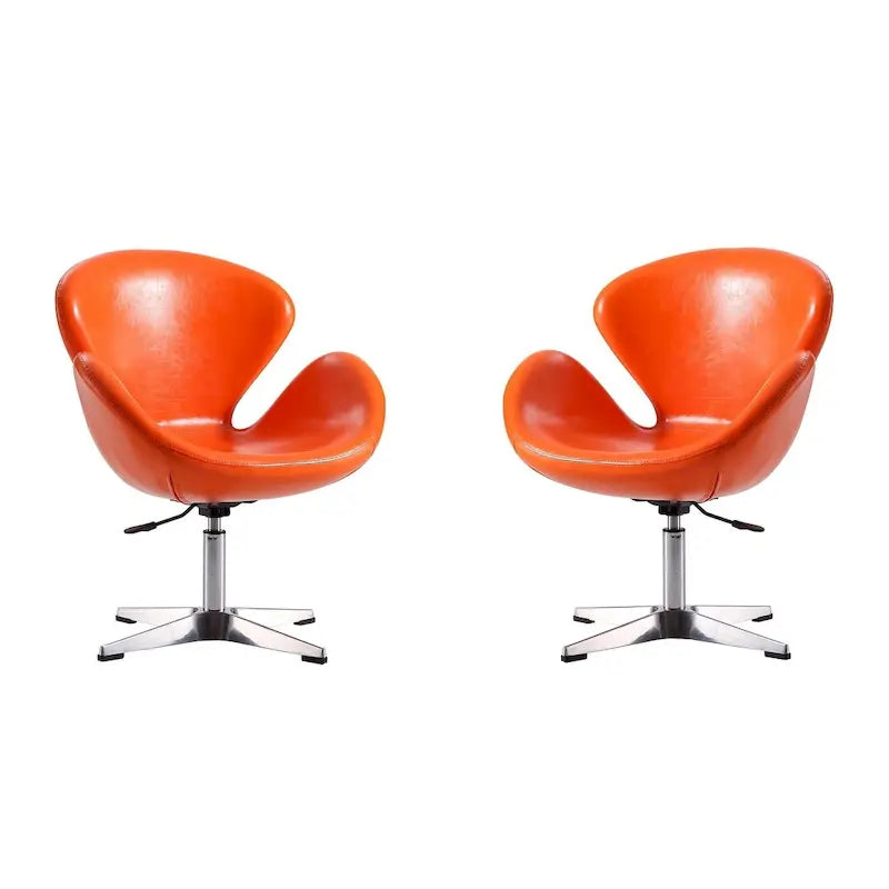 Manhattan Comfort Chaises pivotantes réglables en chrome (lot de 2)