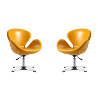 Manhattan Comfort Chaises pivotantes réglables en chrome (lot de 2)