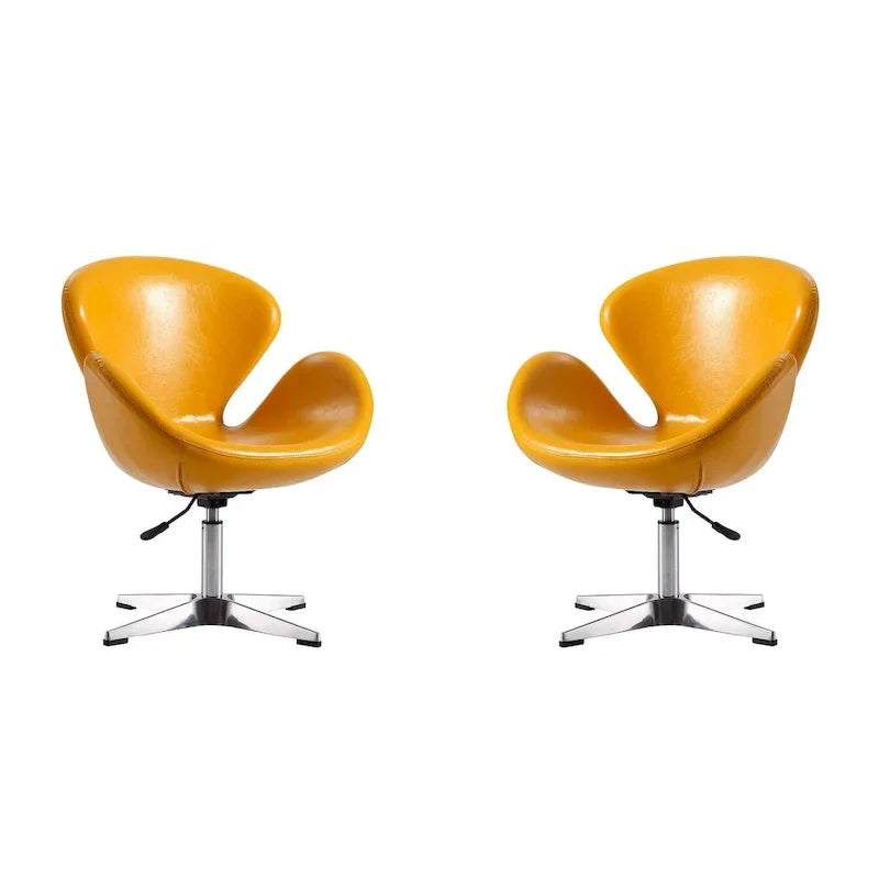 Manhattan Comfort Chaises pivotantes réglables en chrome (lot de 2)