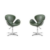 Manhattan Comfort Chaises pivotantes réglables en chrome (lot de 2)