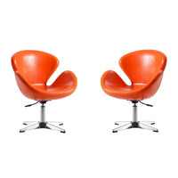 Manhattan Comfort Chaises pivotantes réglables en chrome (lot de 2)