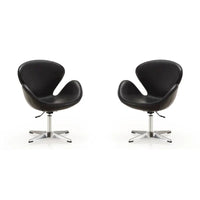 Manhattan Comfort Chaises pivotantes réglables en chrome (lot de 2)